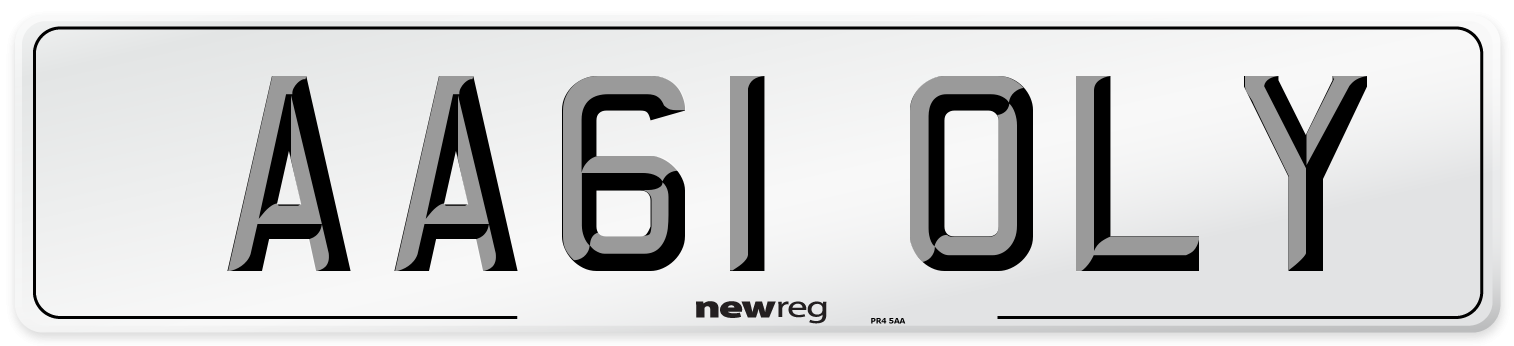 AA61 OLY Number Plate from New Reg